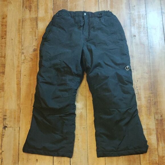 Lands End Black Snow Pants Size 8 Grow A Longs Winter Snow Sports Ski Snowboard - Picture 1 of 14